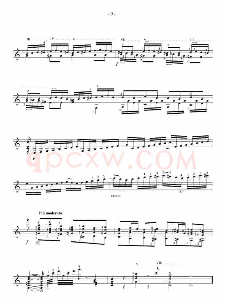 Napoleon Coste《25 Studies,Op.38》（STUDY 5）