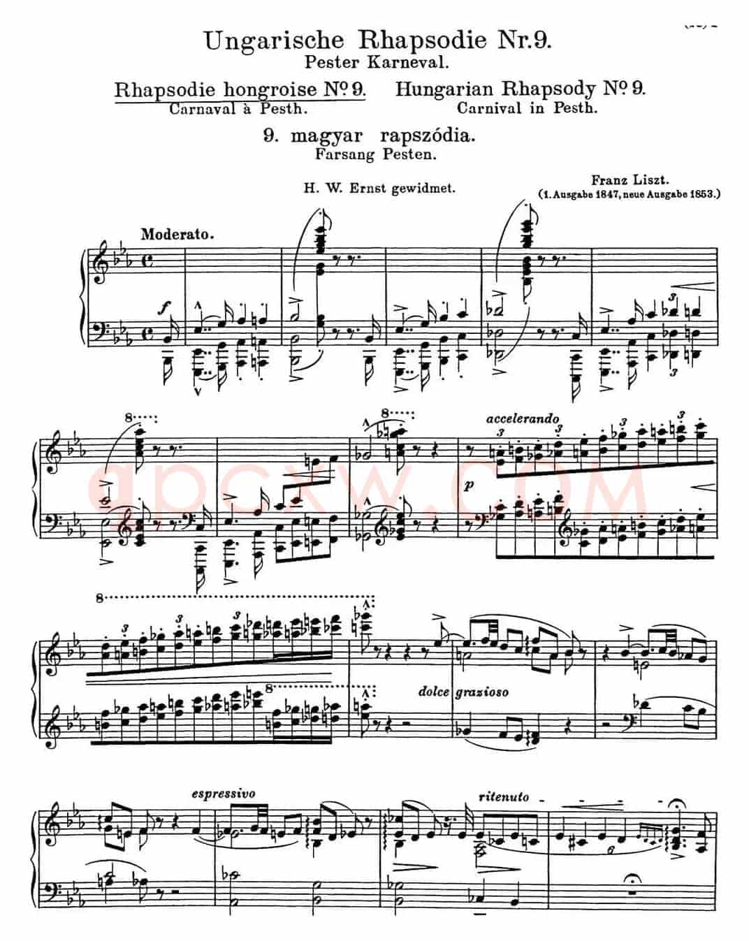 李斯特 匈牙利狂想曲 Hungarian Rhapsodies S.244 No.9