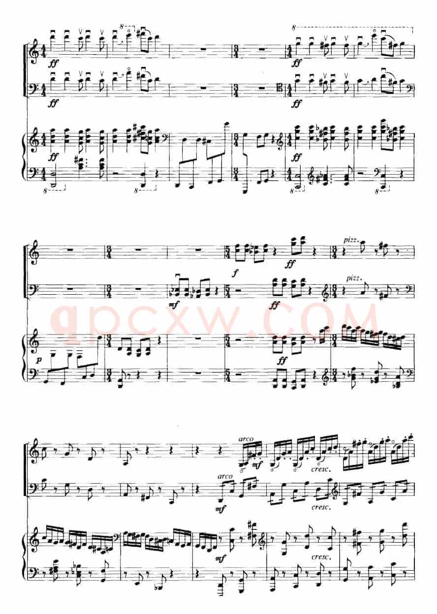 钢琴三重奏（亢竹青作曲版、小提琴+大提琴+钢琴）
