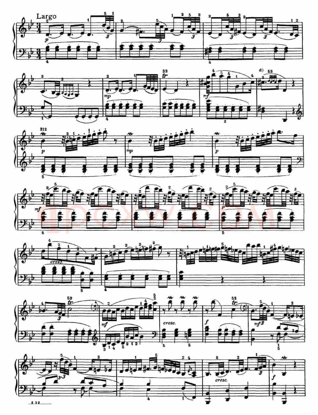 海顿 钢琴奏鸣曲 Hob XVI 2 Partita B-flat major