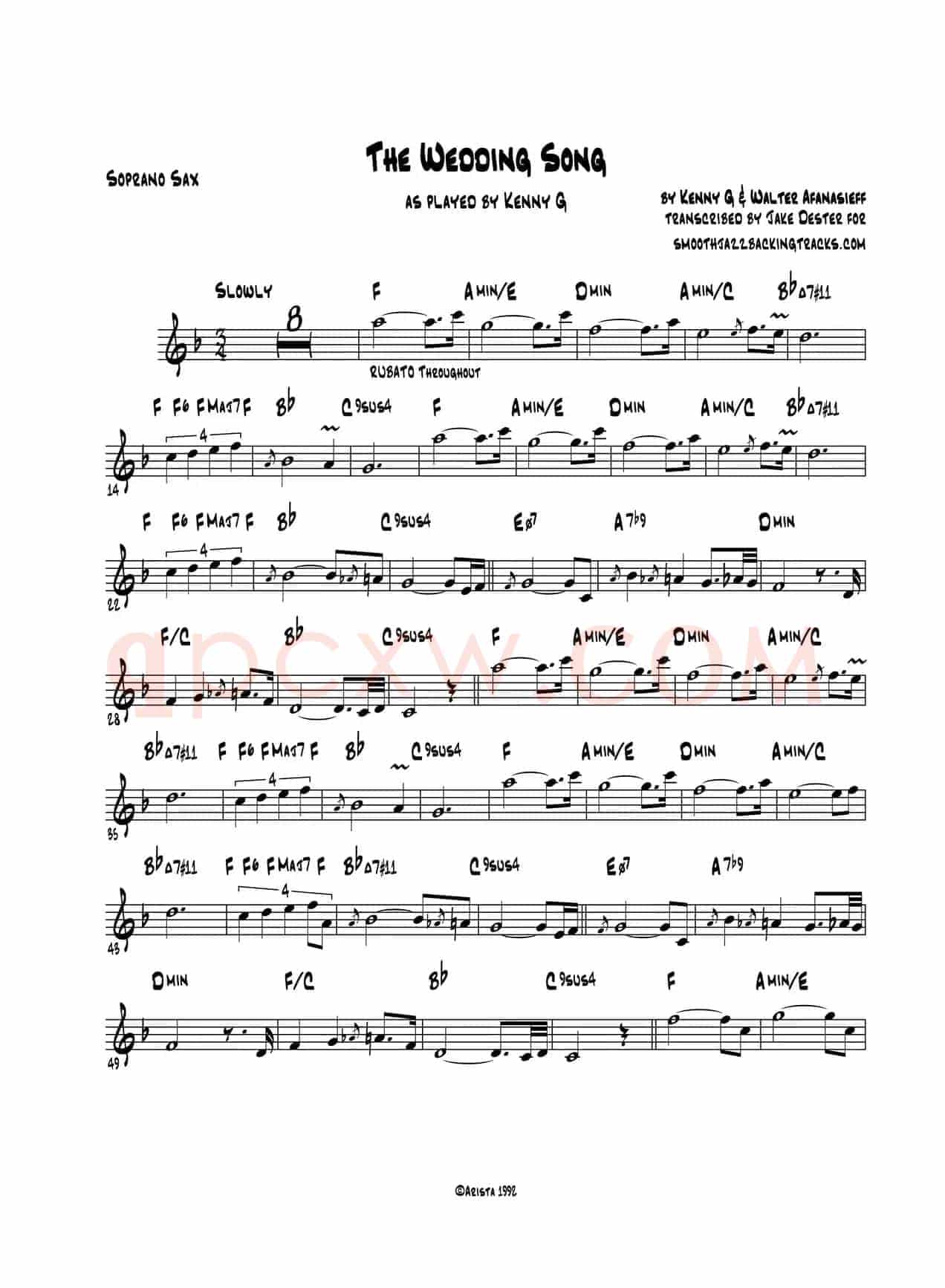 The Wedding Song（高音萨克斯）