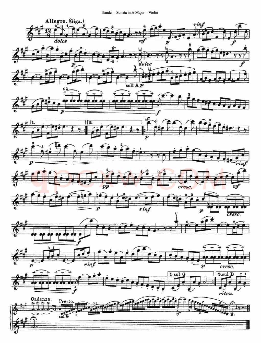 Violin Sonata No.1 in A major