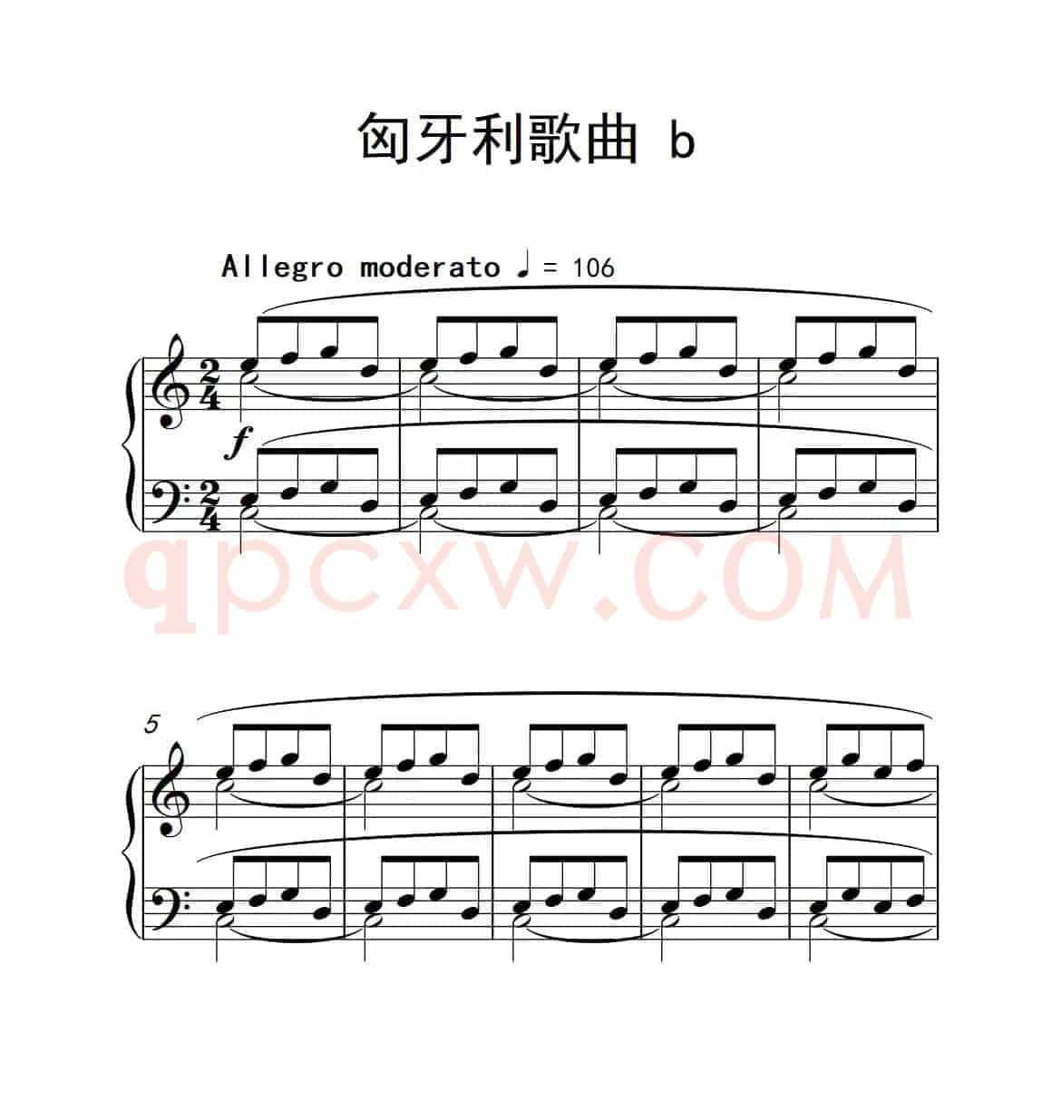 匈牙利歌曲 b（巴托克 小宇宙 钢琴教程 3）