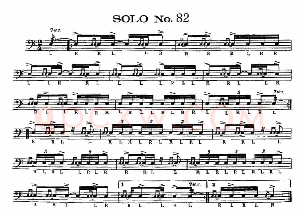美国军鼓 SOLO No.81-85（爵士鼓谱）