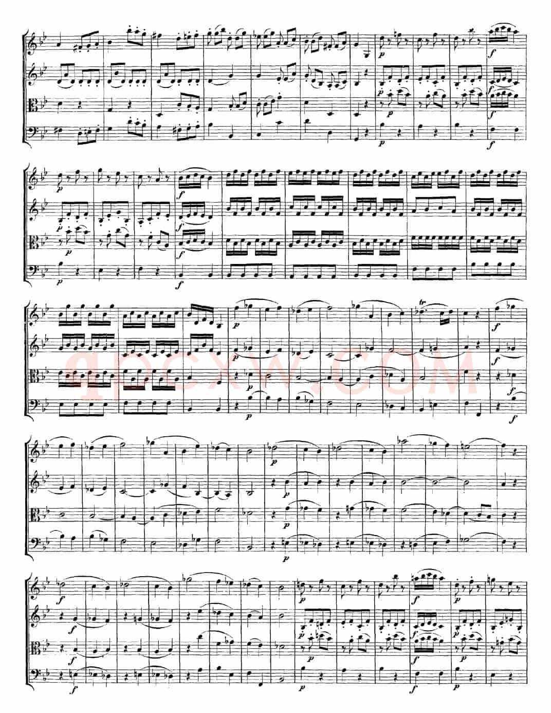 Mozart《Quartet No.6 in Bb Major,K.159》（总谱）