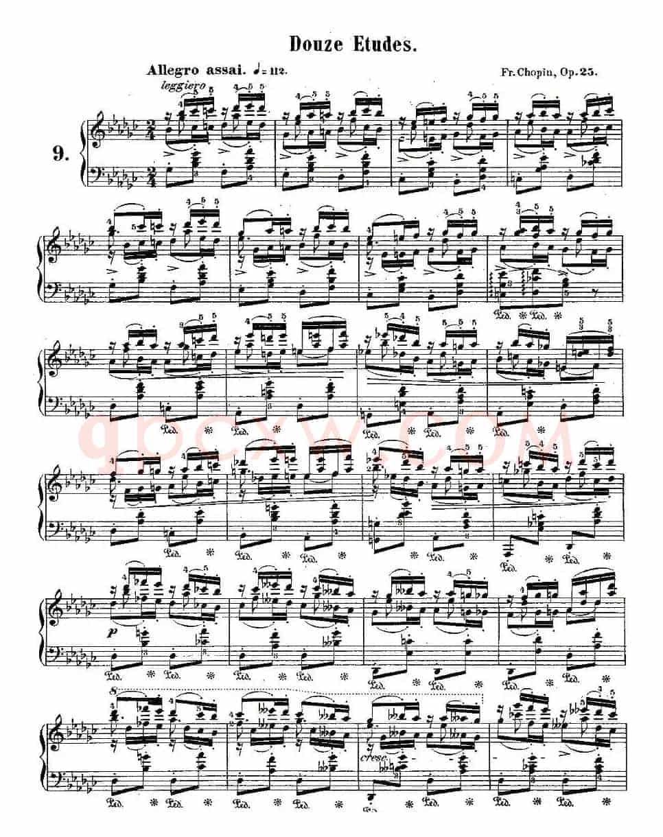 肖邦钢琴练习曲，Op.25之九