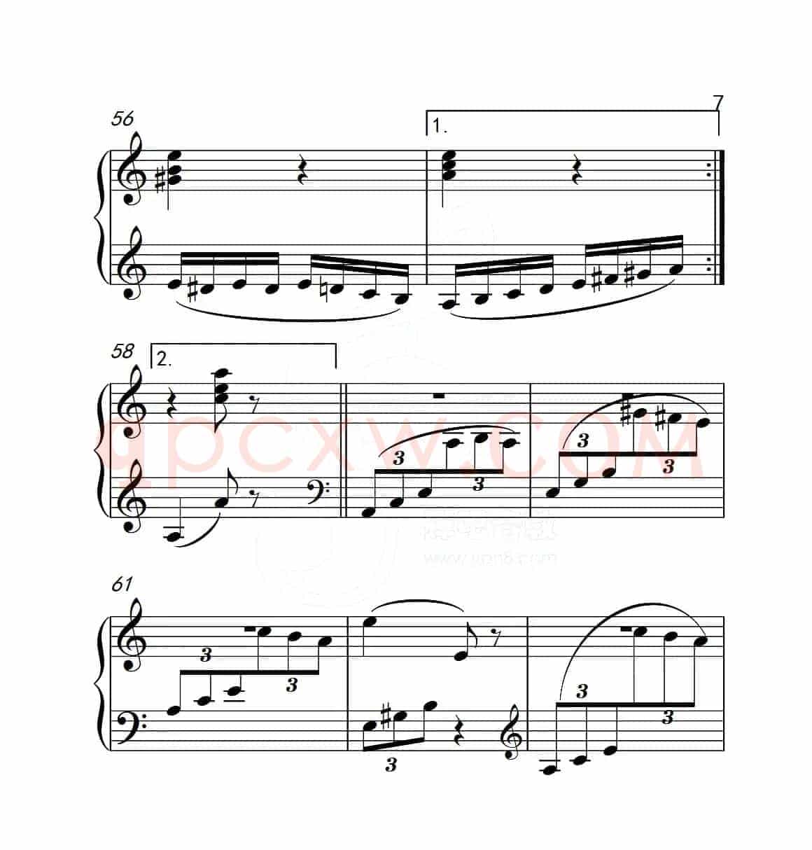 第五级A组 帕格尼尼主题变奏曲（选段）（中国音乐学院钢琴考级作品1~6级）