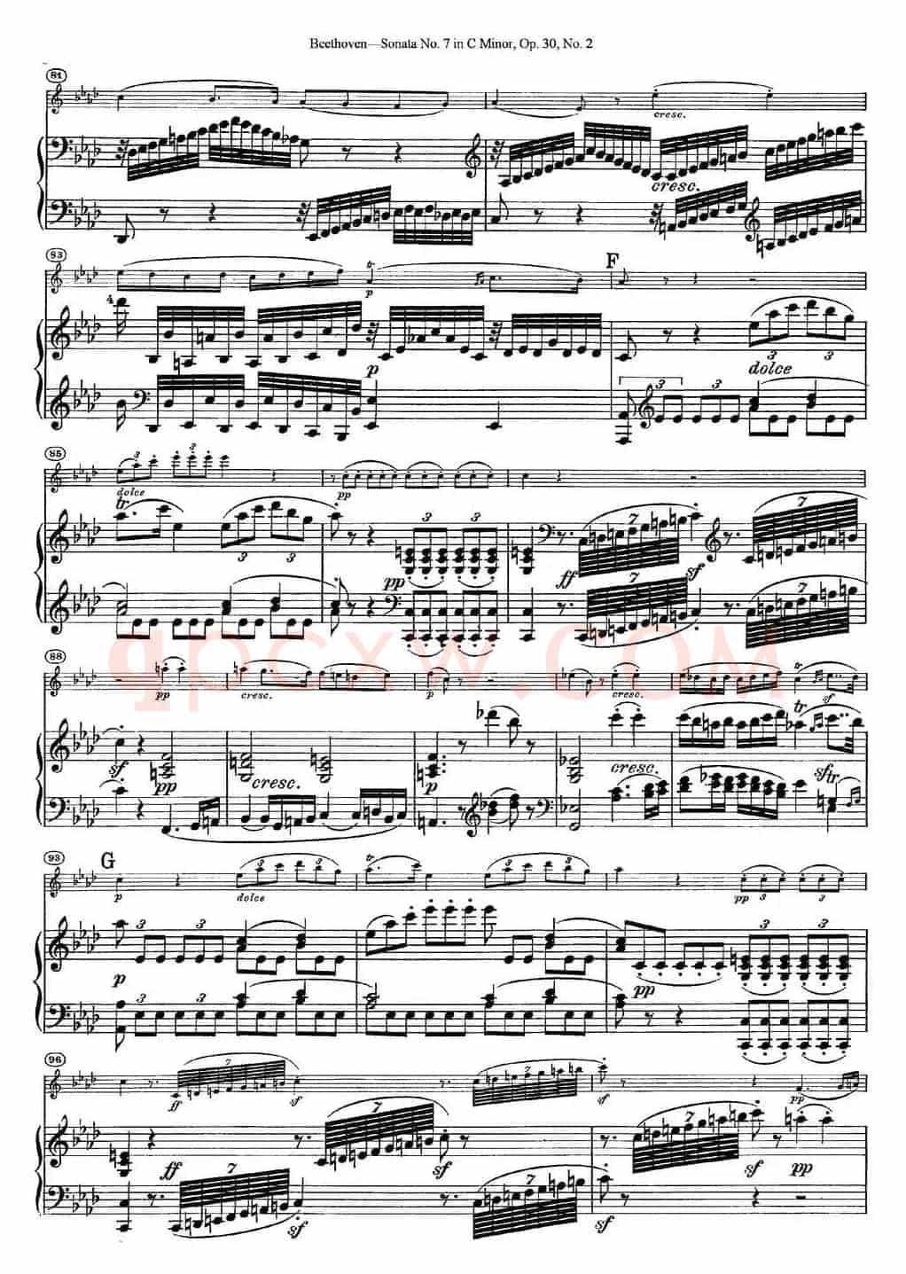 Violin Sonata No.7 in C Minor Op.30 No.2（小提琴+钢琴伴奏）