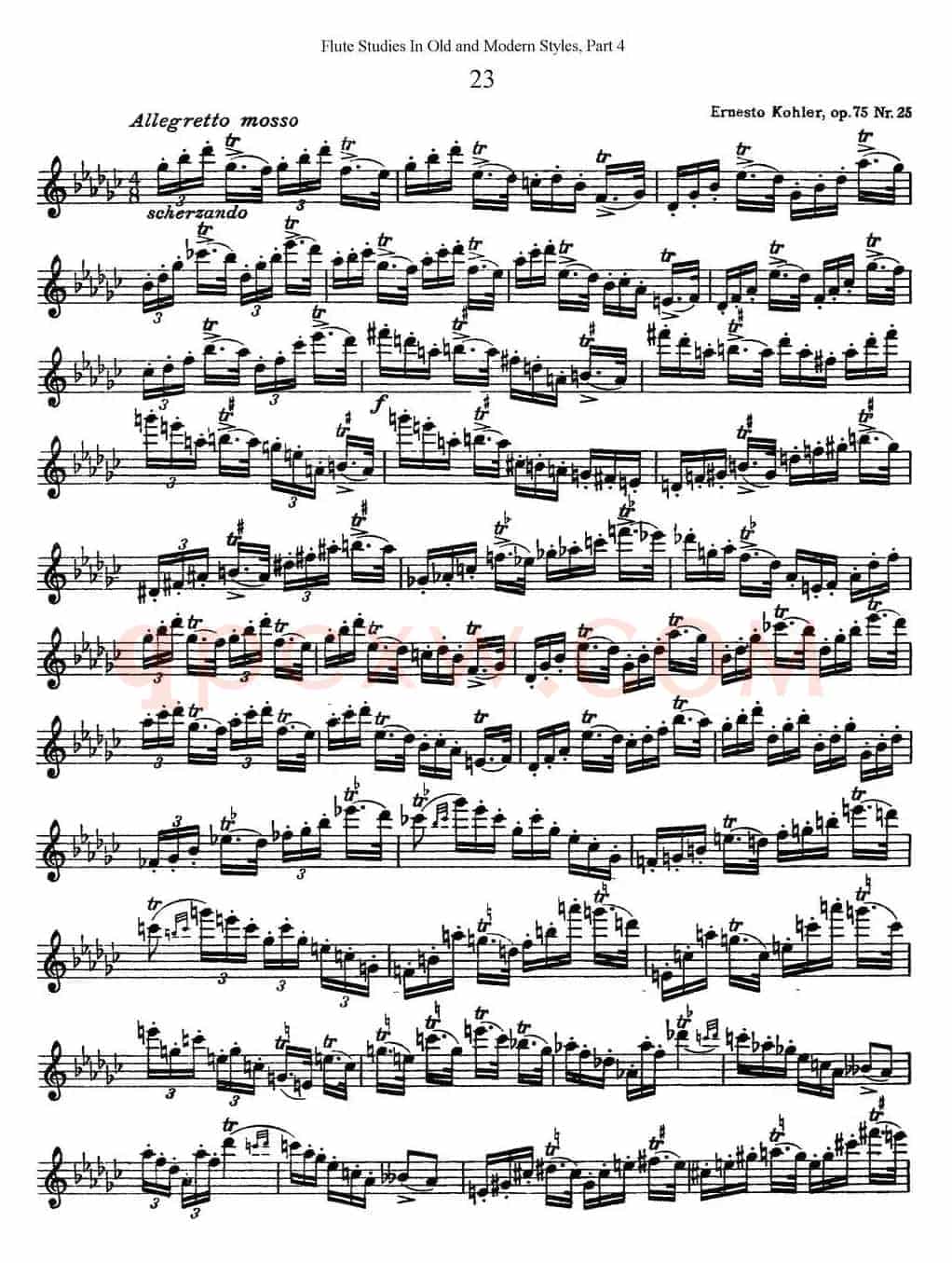 斯勒新老风格长笛练习重奏曲（第四部分）（NO.23）