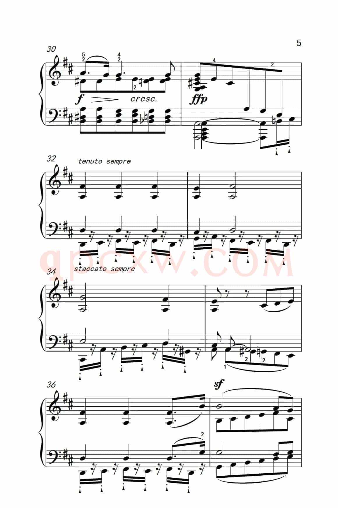 奏鸣曲 Opus 2 Nr.2 第二乐章（贝多芬奏鸣曲集 1）