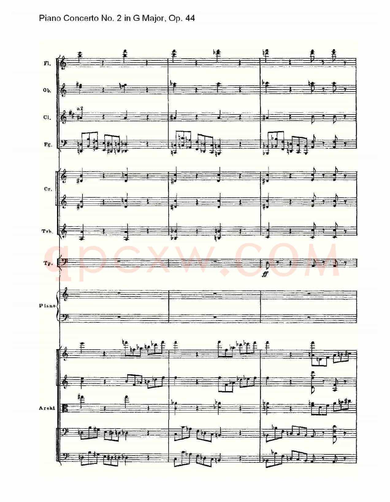 G大调第二钢琴协奏曲, Op.44第一乐章(二)