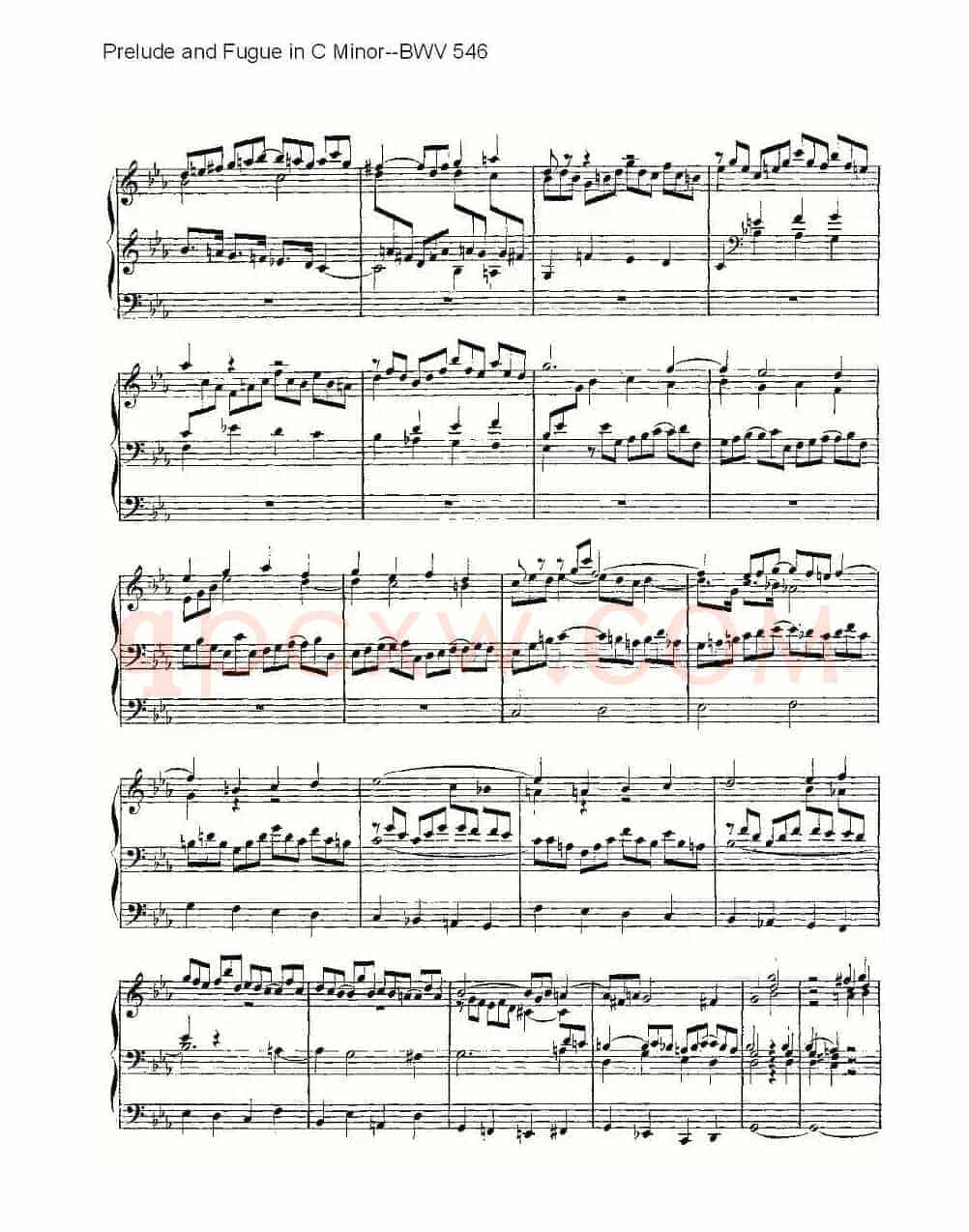 Prelude and Fugue in C Minor--BWV 546 (管风琴谱)