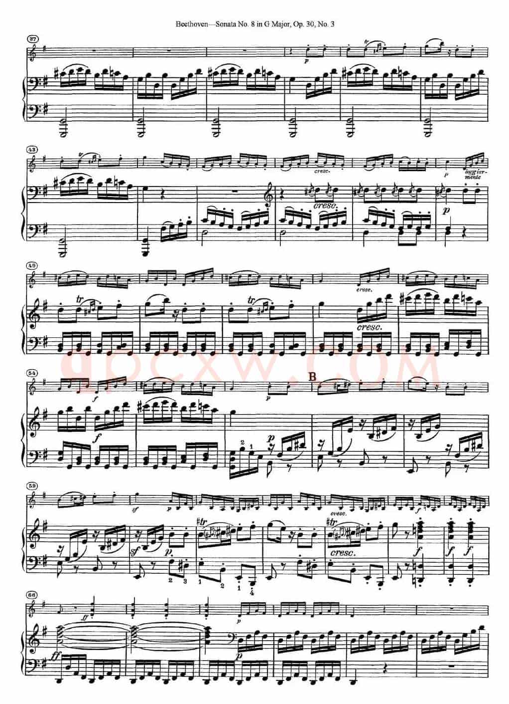 Violin Sonata No.8 in G Major Op.30 No.3（小提琴+钢琴伴奏）