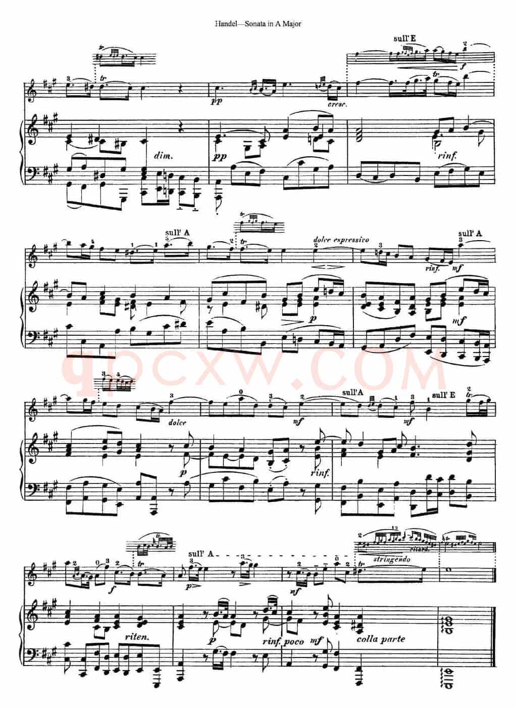 Violin Sonata No.1 in A major（小提琴+钢琴伴奏）