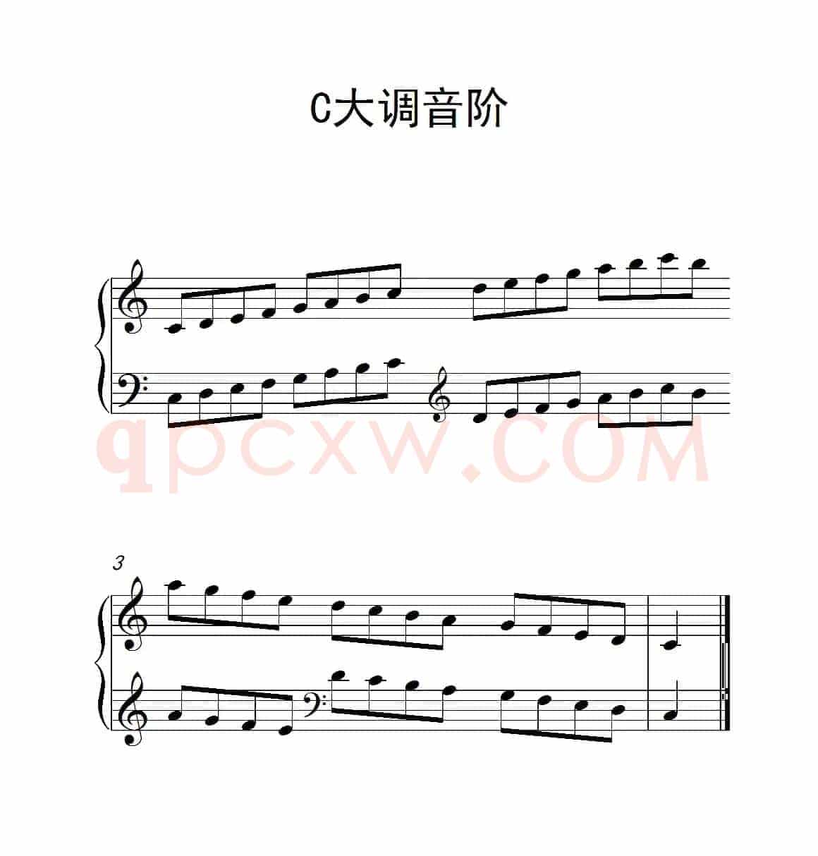 第一级 C大调音阶（中国音乐学院钢琴考级作品1~6级）