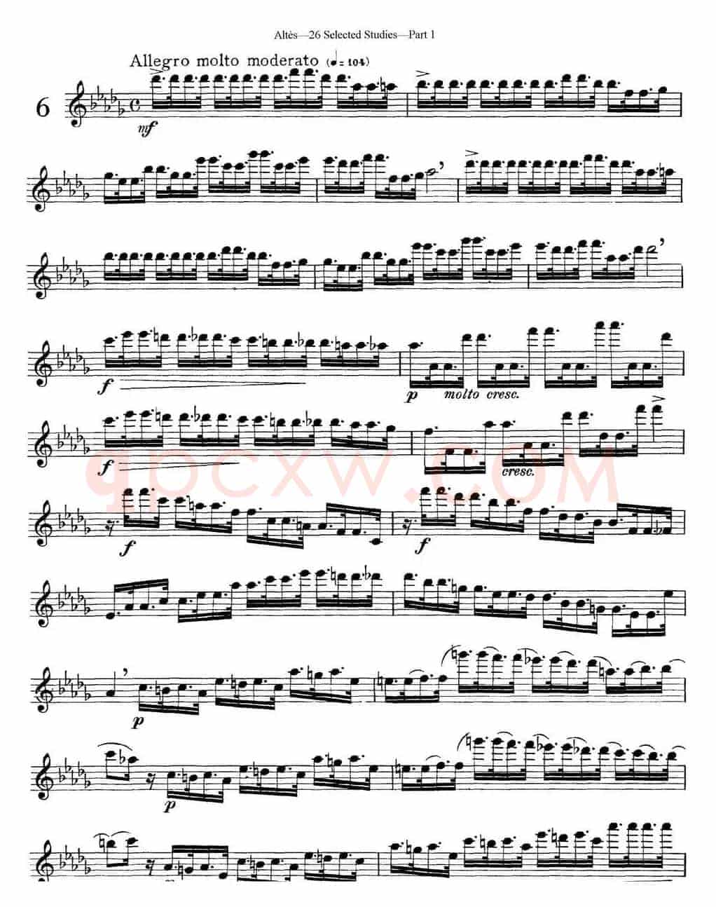 阿尔泰斯26首精选长笛练习曲（NO.6）
