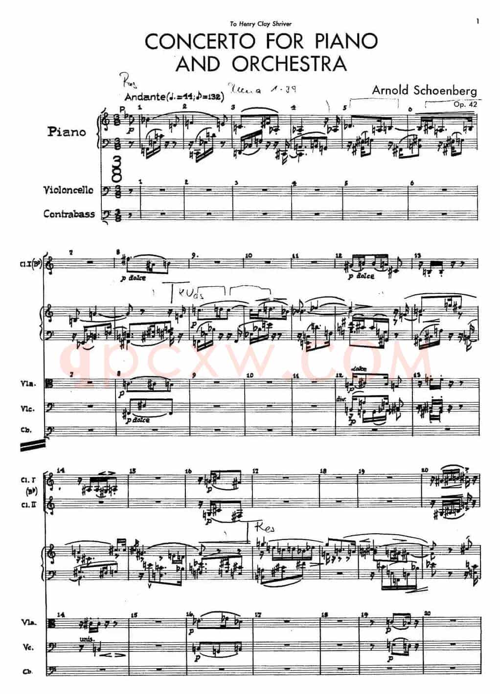 Piano Concerto Op.42（钢琴协奏曲总谱P1-34）