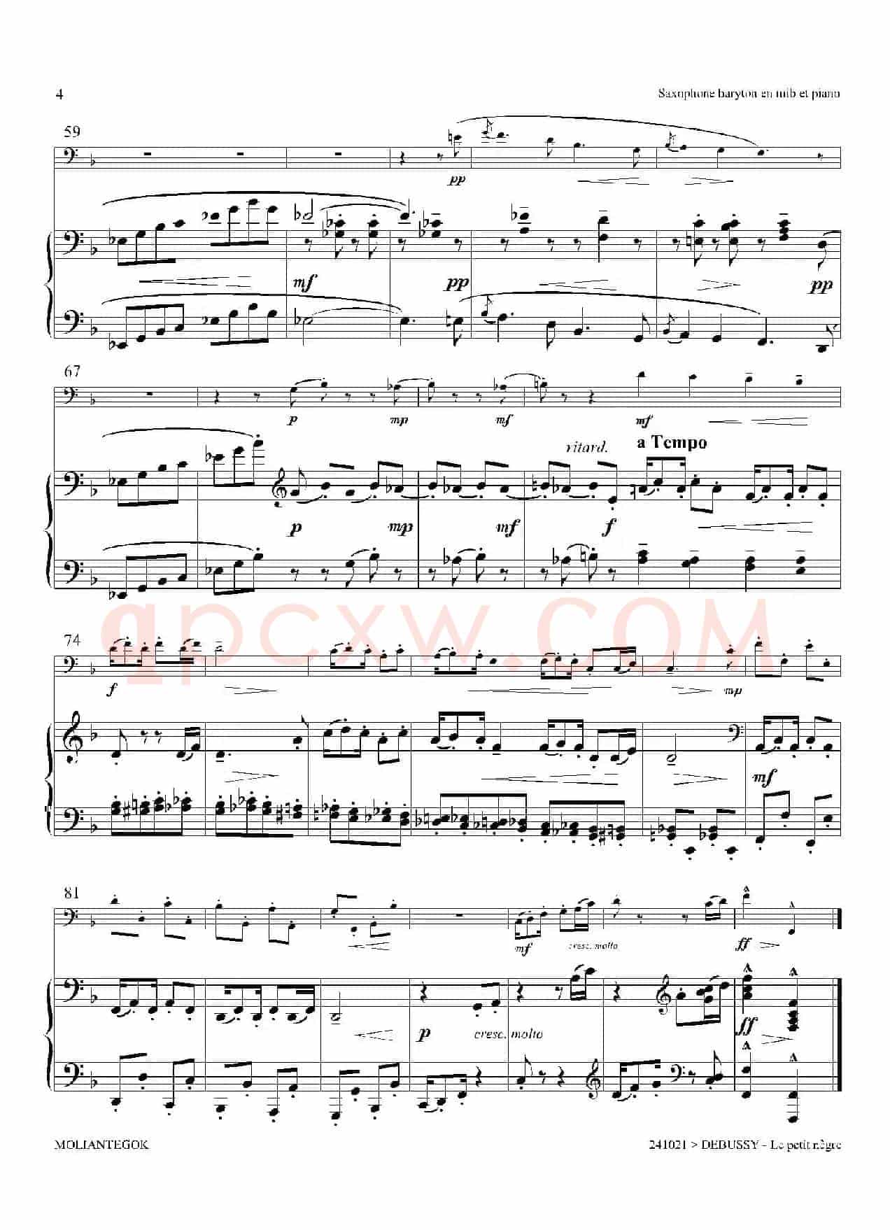 小黑人（上低音萨克斯+钢琴伴奏）