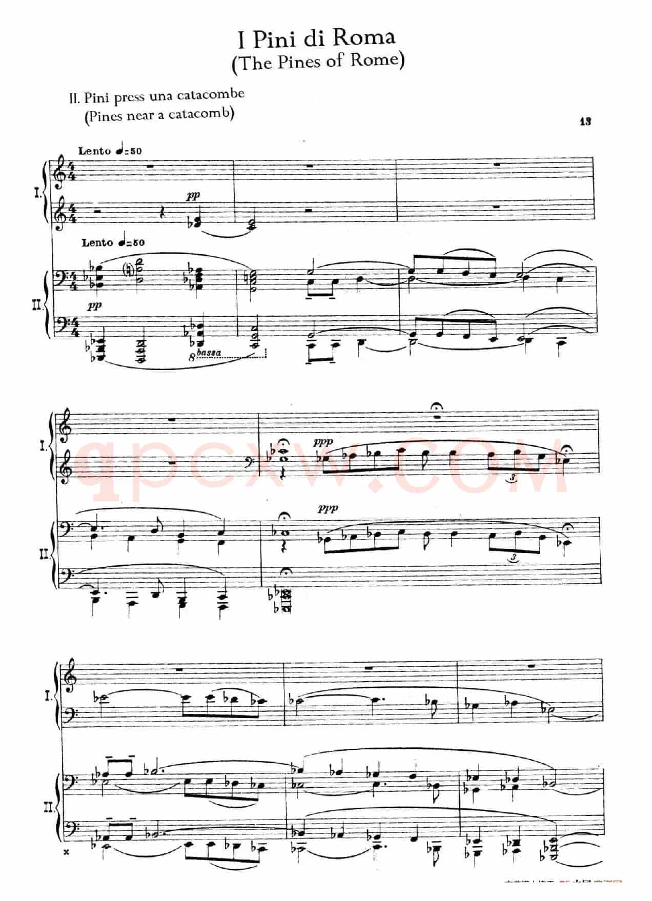 The Pines of Rome(交响诗《罗马的松树》·双钢琴)(第二部分:卡塔科巴墓地的松树)