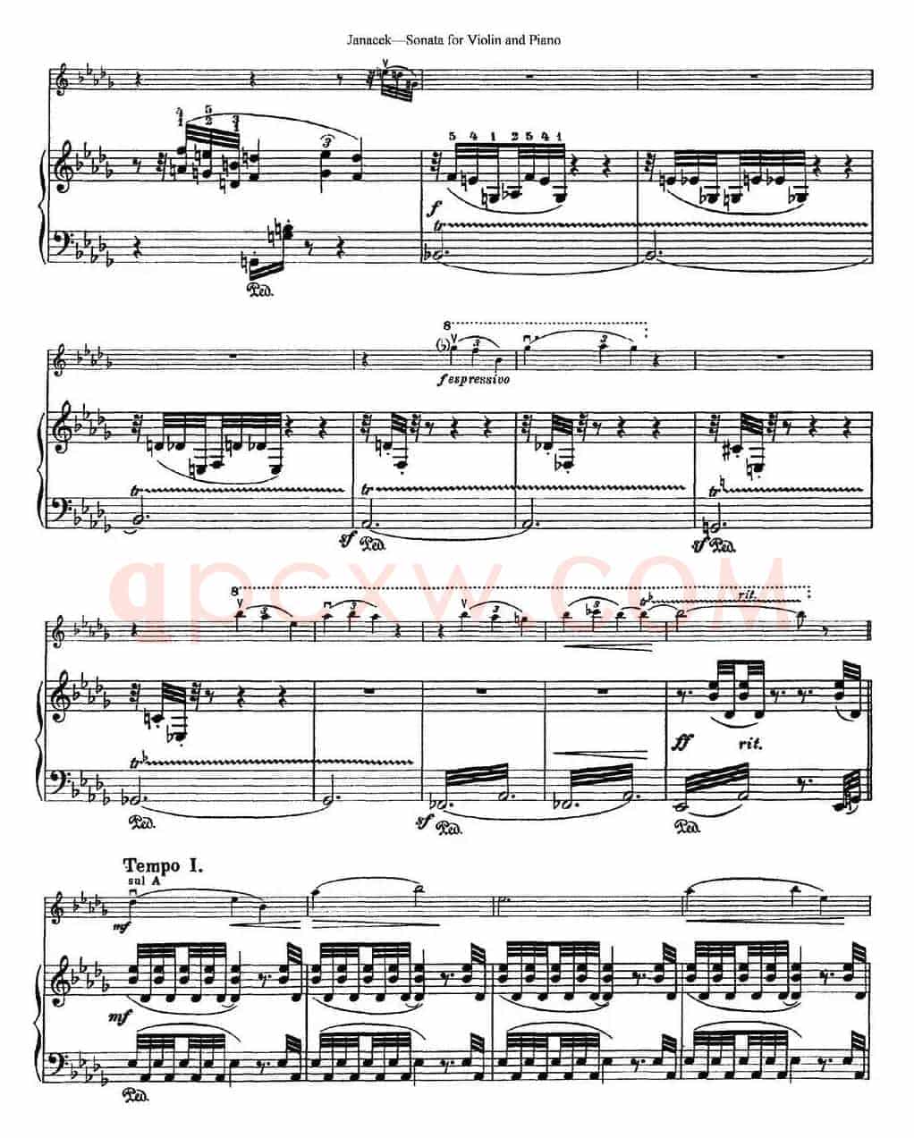 Janacek Sonata for Violin（小提琴+钢琴伴奏）