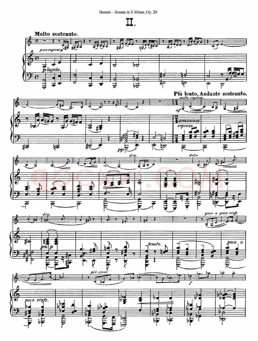 Violin Sonata No.1 in E Minor Op.29（小提琴+钢琴伴奏）