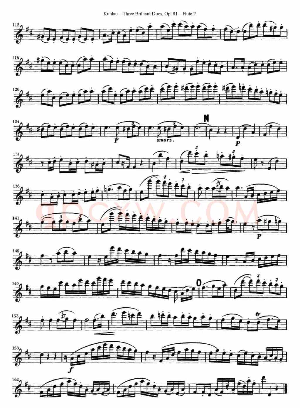 库劳长笛二重奏练习三段OP.81——Flute 2（NO.1）