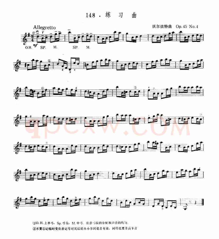 沃尔法特Op45 No4 练习曲