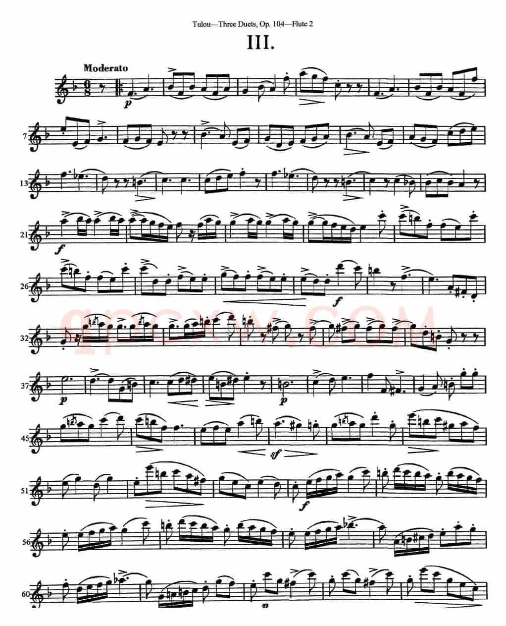 图露三首长笛简易重奏曲Op.104（Flute 2）（NO.3）