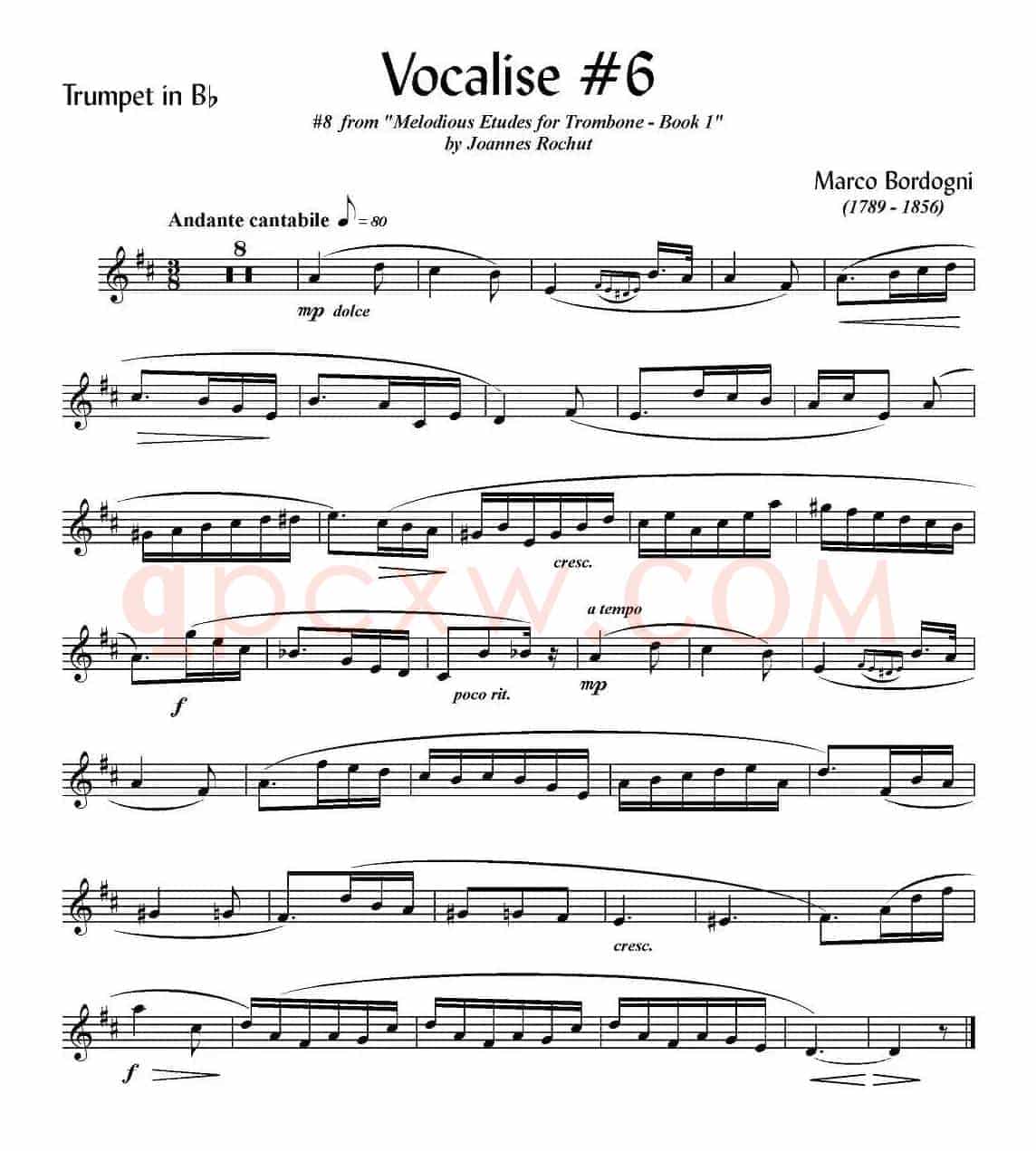 Bordogni - Vocalise #6（小号）