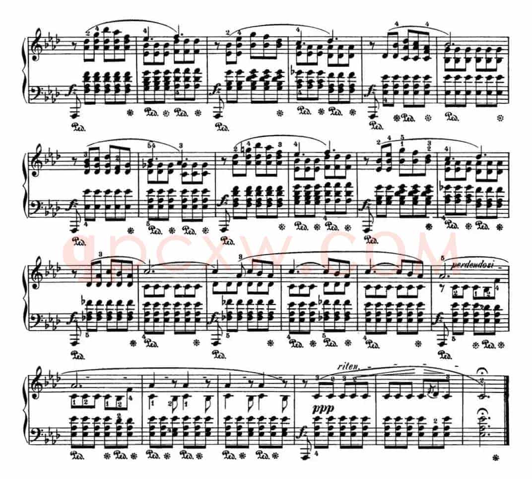 肖邦 24首钢琴前奏曲 Op.28 No.17 降A大调