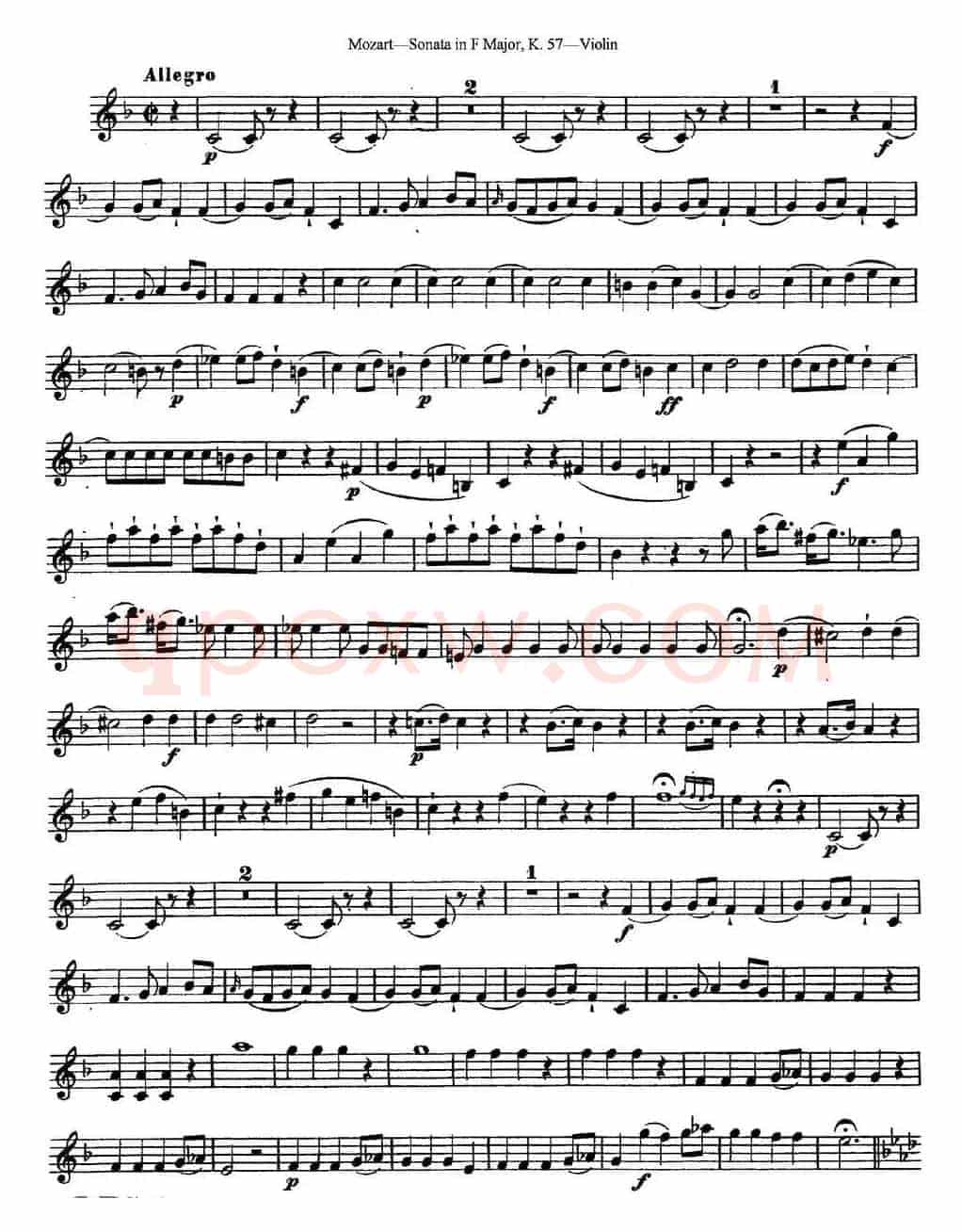 Violin Sonata in F Major K.357