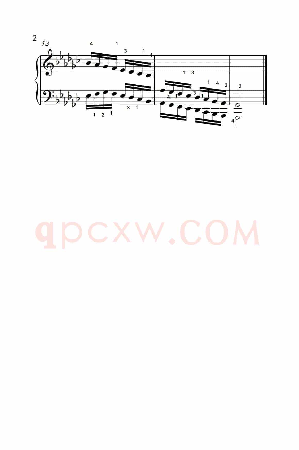 降G大调音阶（反向四个八度）（孩子们的钢琴音阶、和弦与琶音 2）
