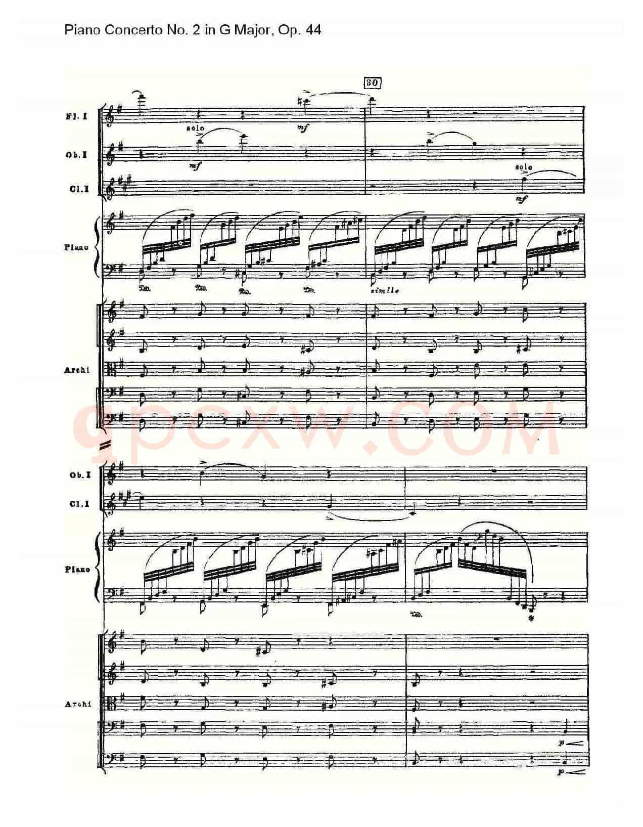G大调第二钢琴协奏曲, Op.44第一乐章（一）