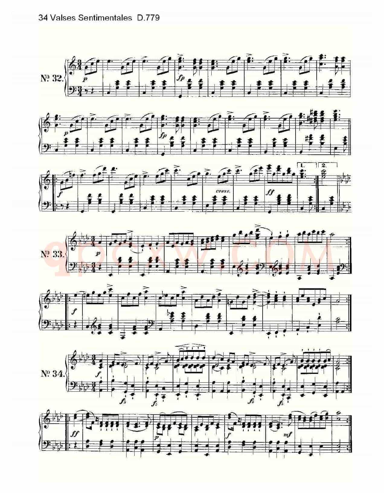 34 Valses Sentimentales D.779(34 伤感圆舞曲 D.779)