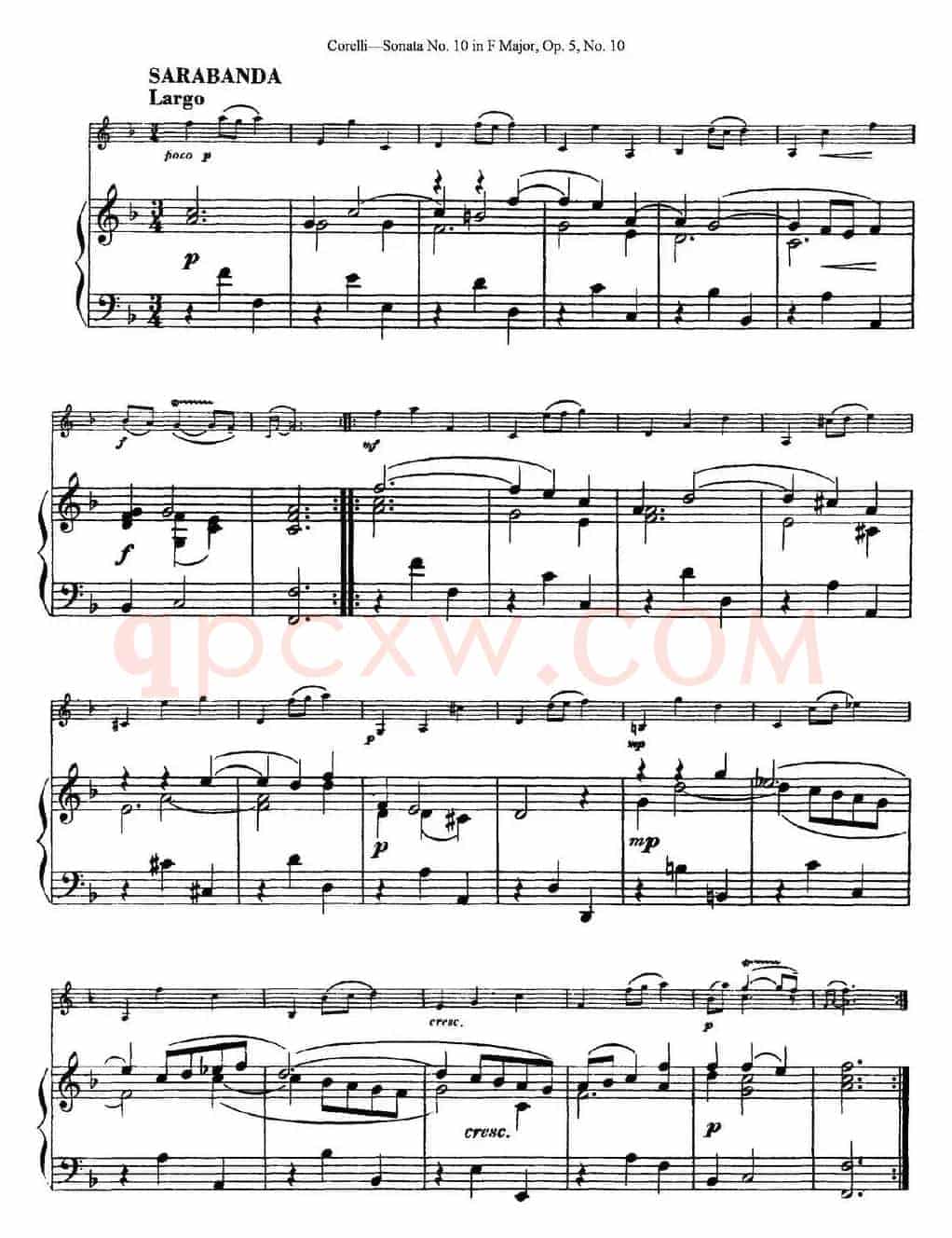 Sonata No.10 in F Major Op.5 No.10（小提琴+钢琴伴奏）
