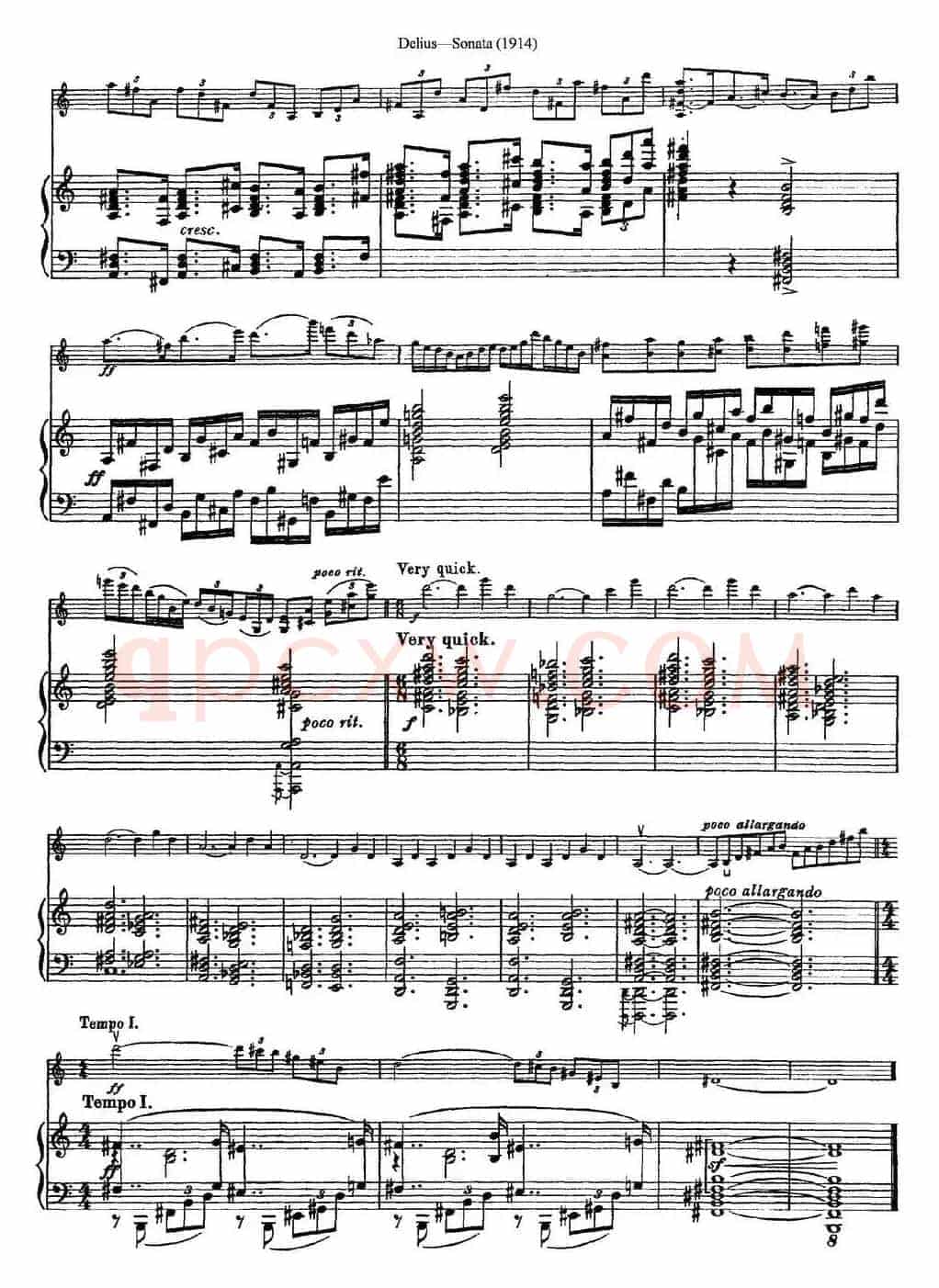Delius Sonata（小提琴+钢琴伴奏）