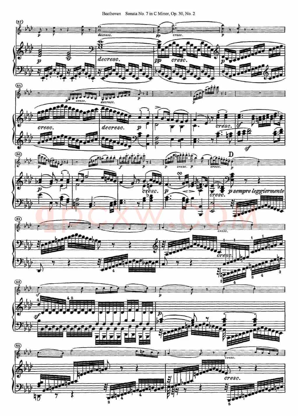 Violin Sonata No.7 in C Minor Op.30 No.2（小提琴+钢琴伴奏）