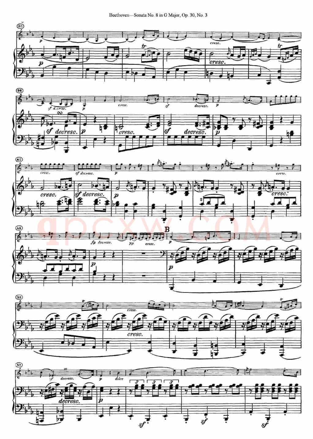 Violin Sonata No.8 in G Major Op.30 No.3（小提琴+钢琴伴奏）