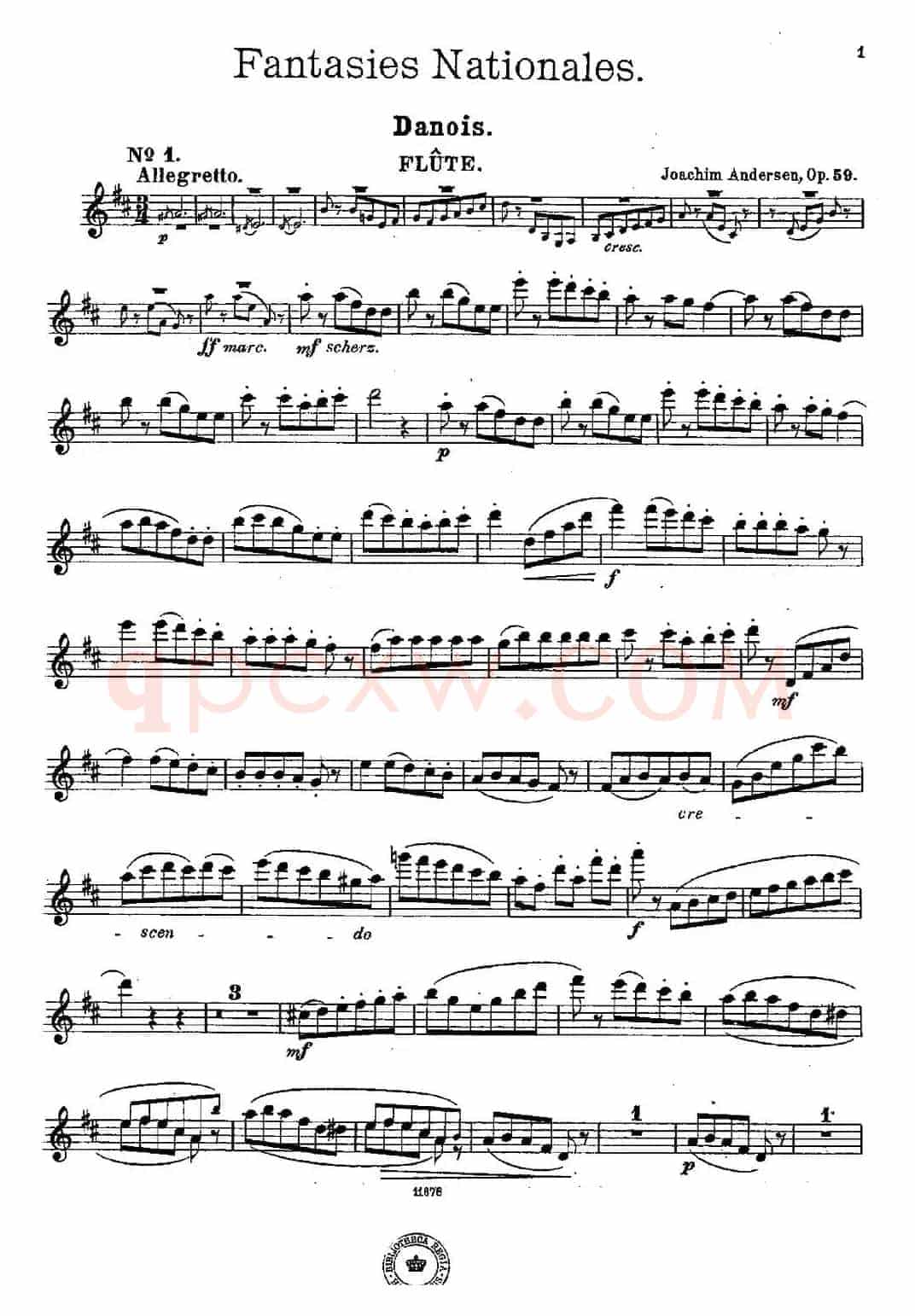 Fantaisies nationales. Danois. （Op.59 No.1）