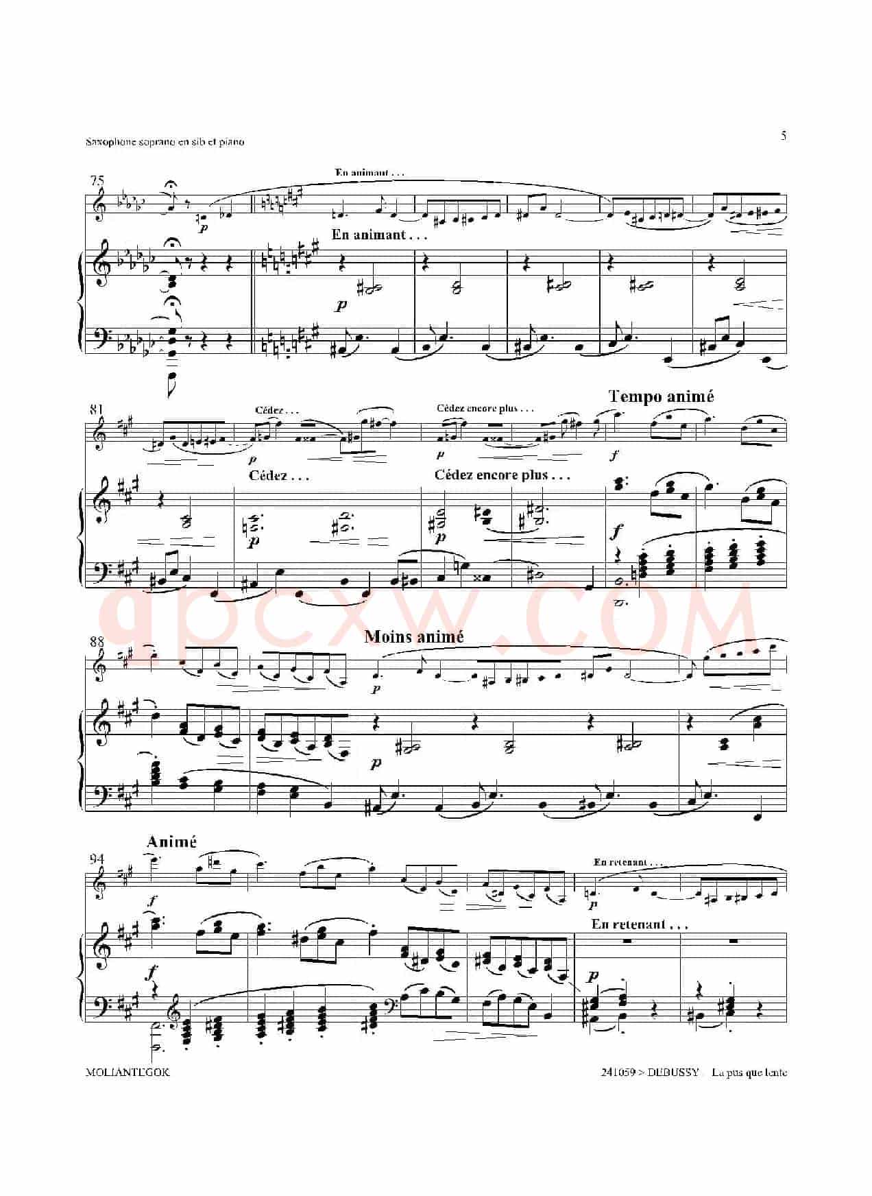 La pius que lente（缓慢地圆舞曲）（高音萨克斯+钢琴伴奏）