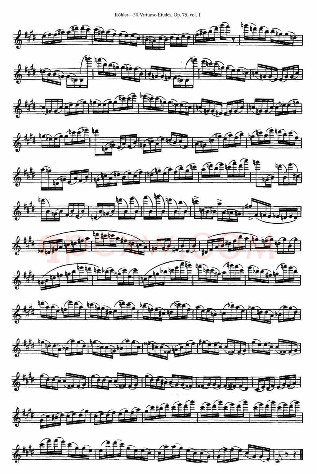 柯勒30首高级长笛练习曲作品75号（NO.8）