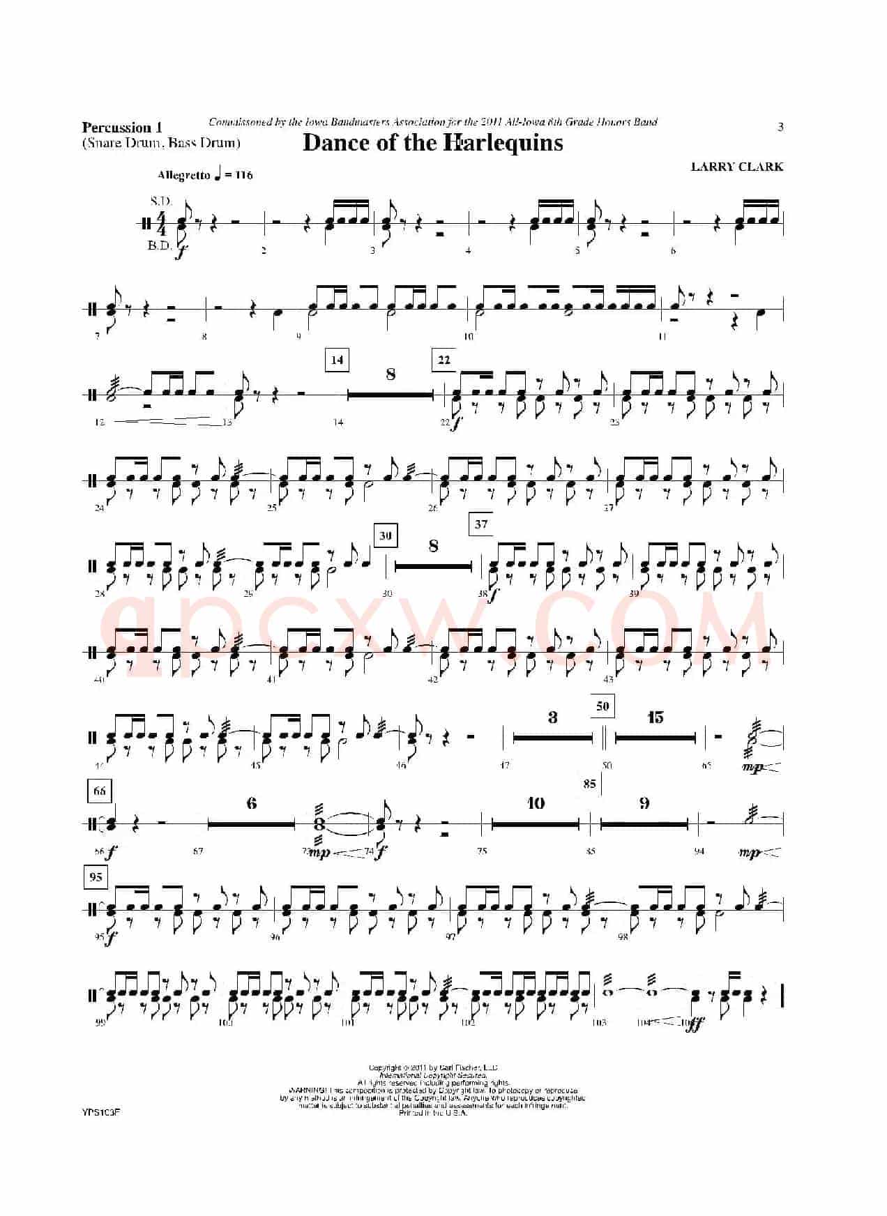 Dance of Harlequins(打击乐组Perc 1分谱)