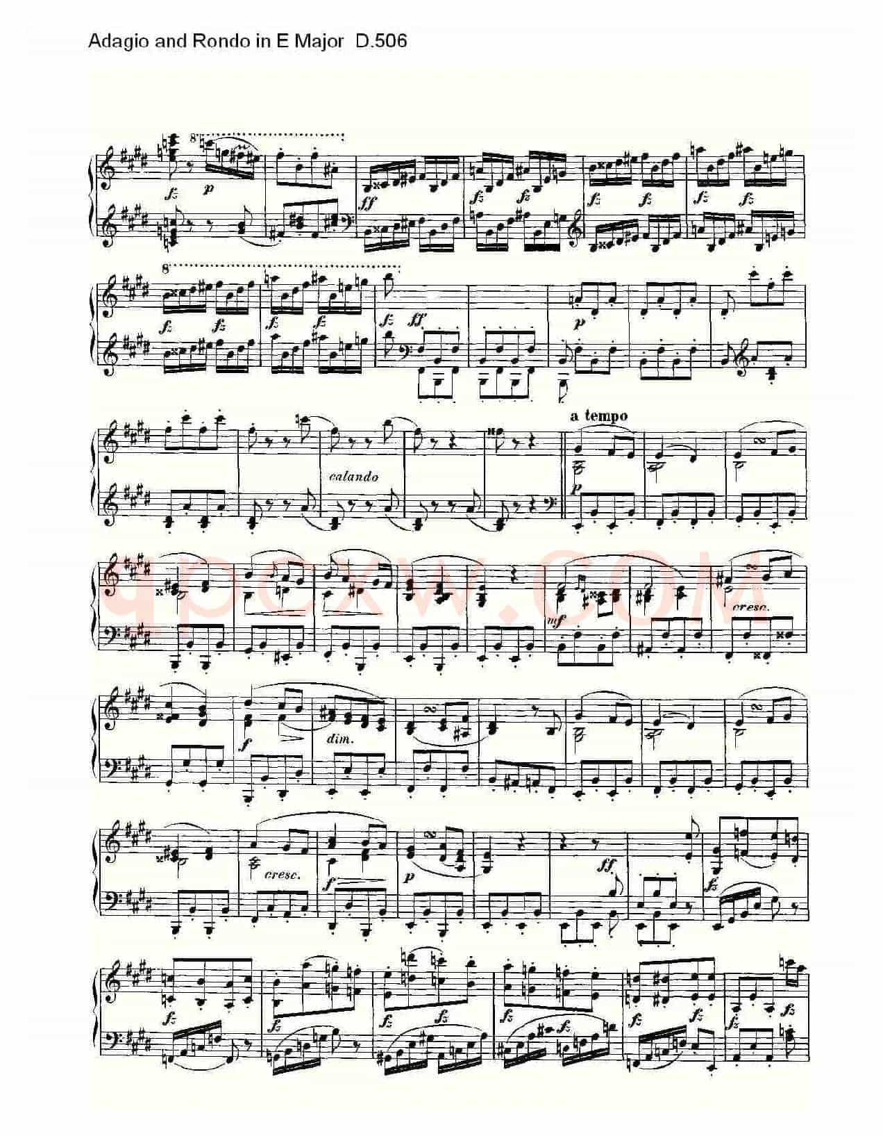 Adagio and Rondo in E Major D.506(E大调柔板回旋曲 D.506)