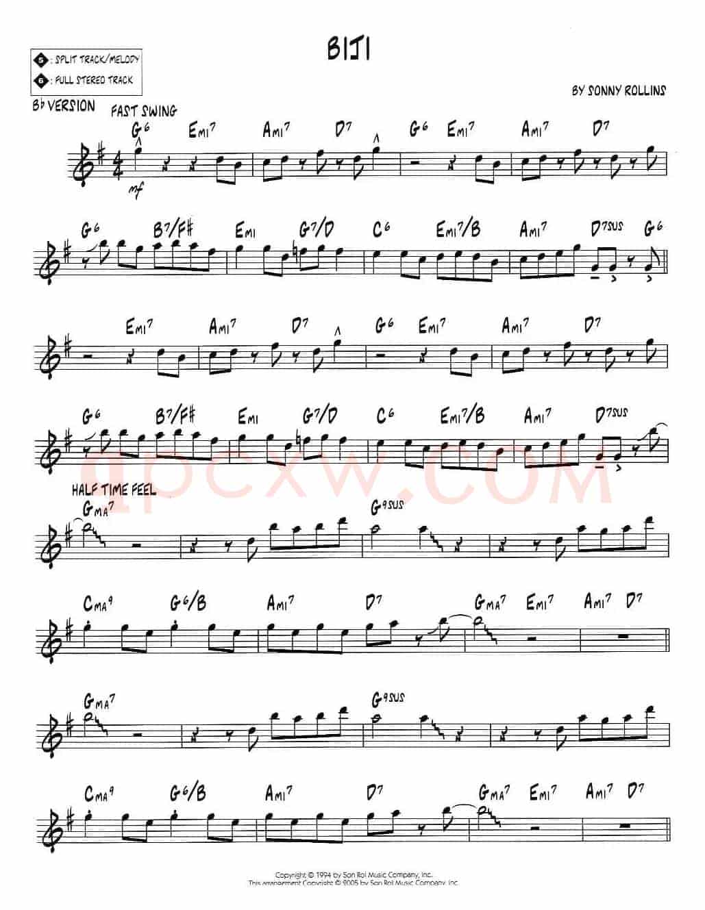 BIJI（jazz系列萨克斯谱）