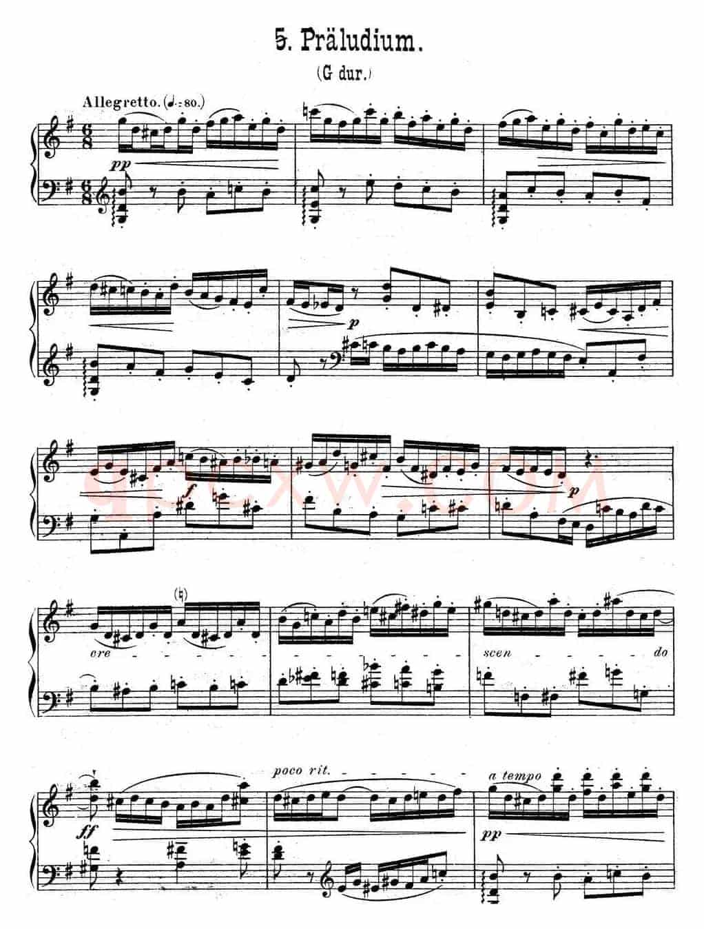 6 Preludes and Fugues Op.99(6首前奏曲与赋格·5)