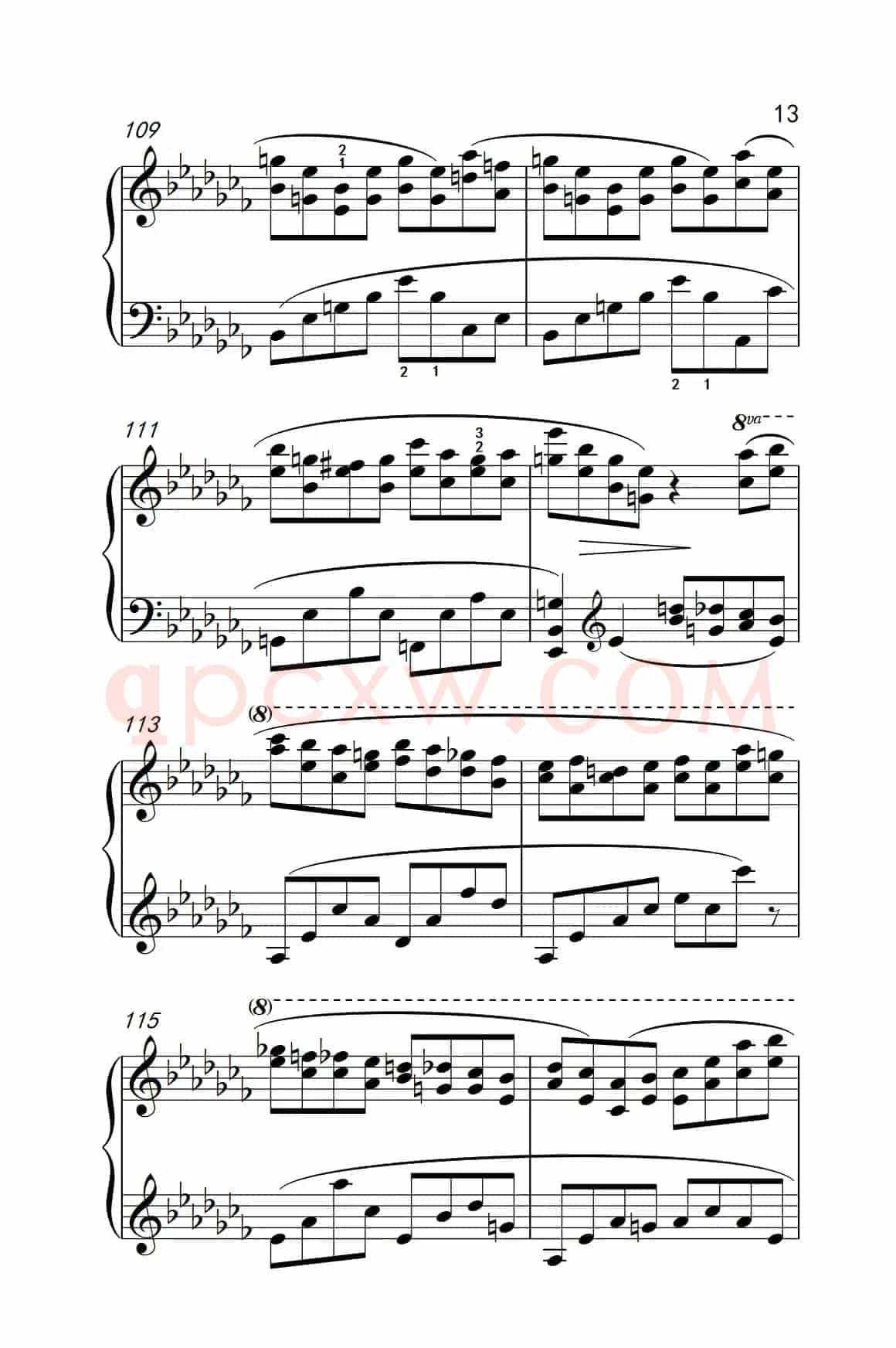 莫什科夫斯基 钢琴练习曲（第十三首）