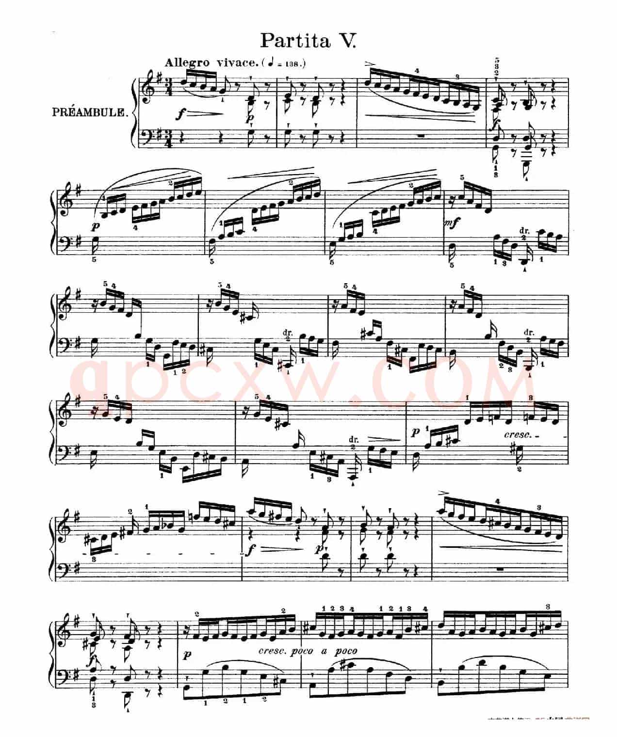 Six Partitas BWV 825-830(6首帕蒂塔·5)