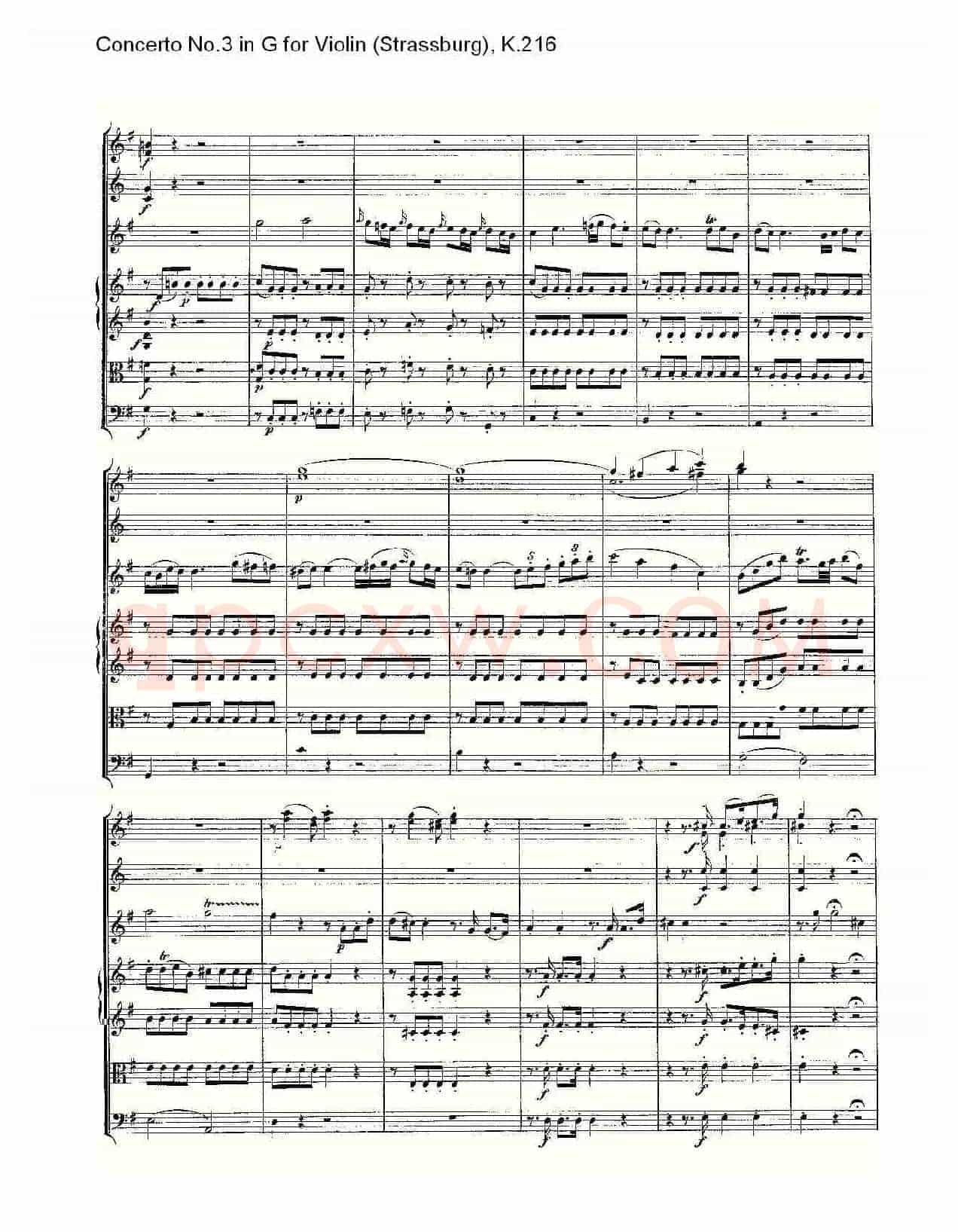 Concerto No.3 in G for Violin K.216(G调小提琴第三协奏曲, K)