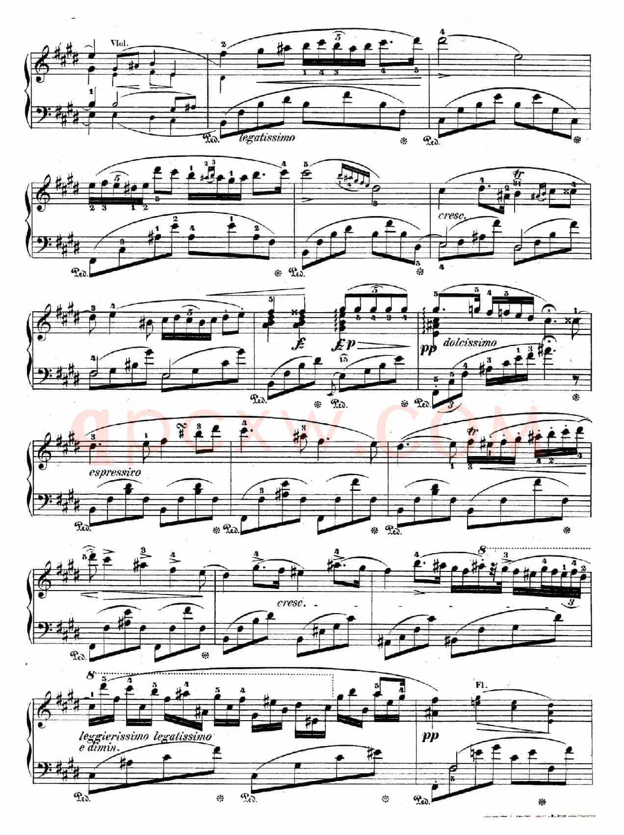 e小调第一钢琴协奏曲 Op.11（钢琴独奏版·第二乐章）