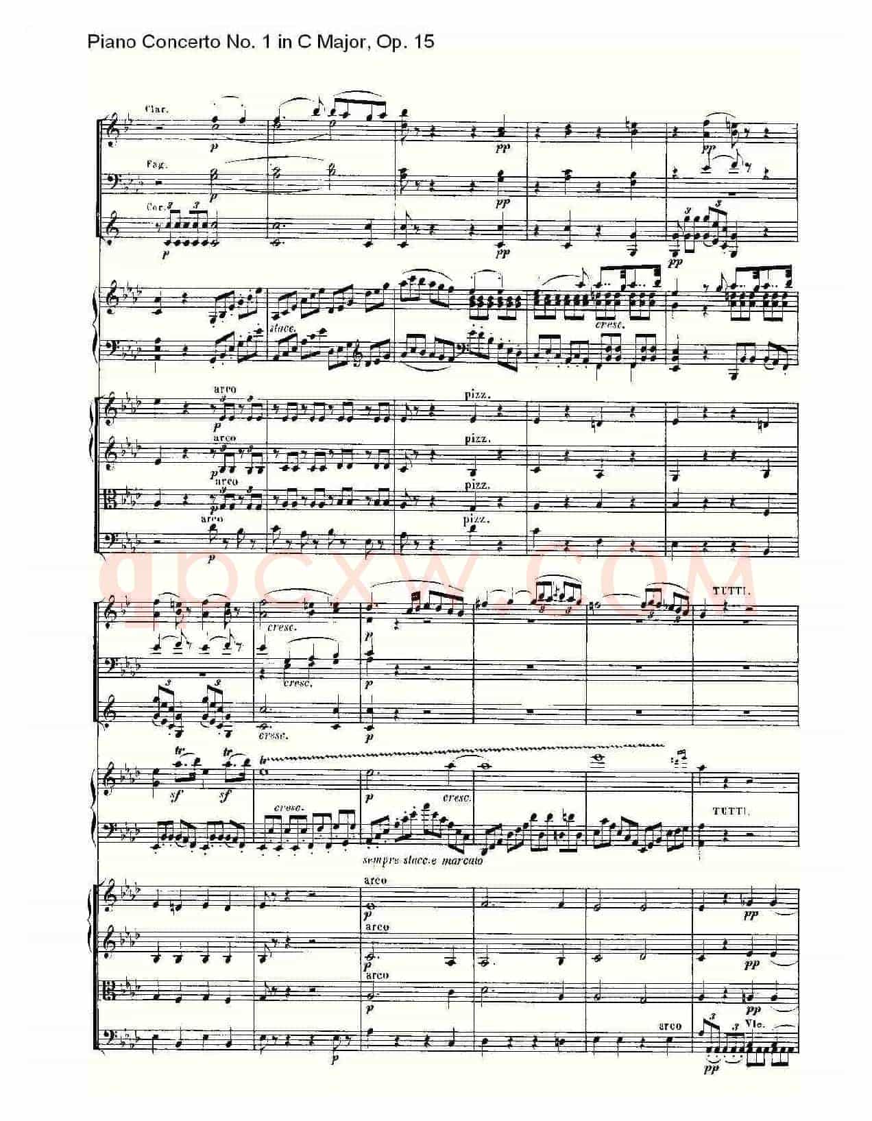 C大调钢琴第一协奏曲 Op.15 第二乐章